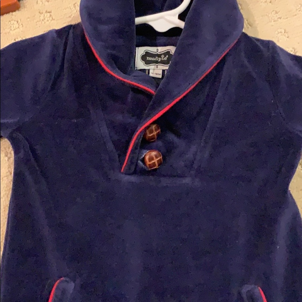 Mud pie velvet jumpsuit. 9-12 months